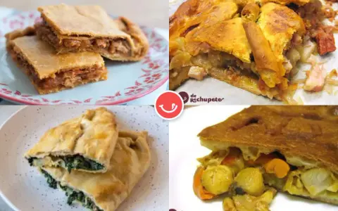 Cuatro empanadas con distintos rellenos: carne, espinacas, y mariscos. ¡Las mejores opciones para tus empanadillas!