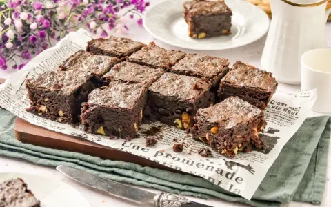 Deliciosos trozos de brownie microondas, recién hechos y listos para disfrutar.