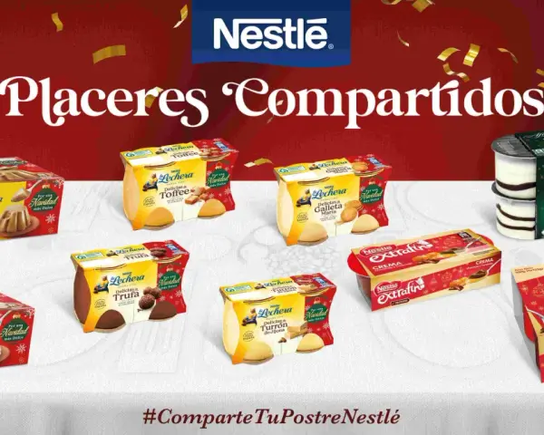 Variedad de postres Nestlé para compartir en Navidad: Panna Cotta, Toffee, Galleta María, Trufa, Turrón, Mousse After Eight y Chocolate. ¡Recetas Nestlé postres para disfrutar!